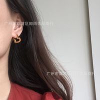 Wholesale Jewelry Heart Glossy Titanium Steel Earrings Nihaojewelry main image 4