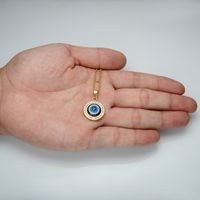 Wholesale Jewelry Stainless Steel Evil Eye Round Pendant Necklace Nihaojewelry main image 6