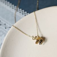 Wholesale Jewelry Baby Elephant Pendant Titanium Steel Necklace Nihaojewelry main image 4