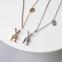 Großhandel Schmuck Kaninchen Anhänger Titanstahl Halskette Nihaojewelry main image 3