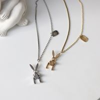 Wholesale Jewelry Rabbit Pendant Titanium Steel Necklace Nihaojewelry main image 5