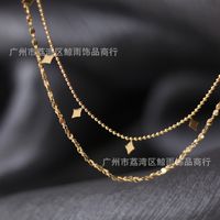 Fashion Rhombus Titanium Steel Necklace main image 4