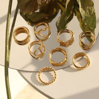 Wholesale Fashion Twist Rotating Wide Titanium Steel 18k Gold Plated Ring Nihaojewelry main image 1