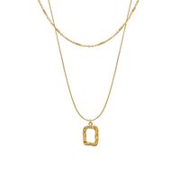 Großhandel Schmuck Titanstahl Geometrische Quadratische Doppellagige Halskette Nihaojewelry main image 6