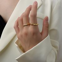 Wholesale Fashion Joint Geometric Titanium Steel 18k Gold Ring Nihaojewelry main image 1