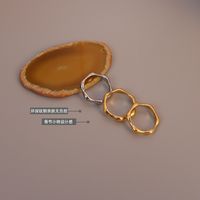 Wholesale Fashion Joint Geometric Titanium Steel 18k Gold Ring Nihaojewelry main image 3