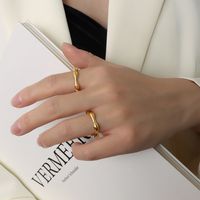 Wholesale Fashion Joint Geometric Titanium Steel 18k Gold Ring Nihaojewelry main image 4