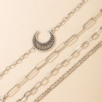 Wholesale Jewelry Retro Moon Thick Chain Bracelet 4-piece Set Nihaojewelry main image 3
