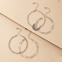 Wholesale Jewelry Retro Moon Thick Chain Bracelet 4-piece Set Nihaojewelry main image 4
