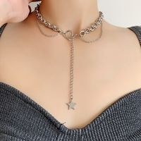 Wholesale Jewelry Thick Chain Star Tassel Pendant Necklace Nihaojewelry main image 1