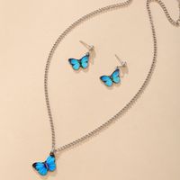 Wholesale Jewelry Alloy Butterfly Pendant Bohemian Style Necklace Earring Set Nihaojewelry main image 4