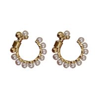 Wholesale Jewelry Retro C-shaped Pearl Earrings Nihaojewelry main image 6