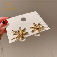 Wholesale Jewelry Glossy Flower Pearl Stud Earrings Nihaojewelry main image 3