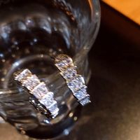 Bijoux En Gros En Forme De C Incrusté Diamant Boucles D'oreilles Nihaojewelry main image 3