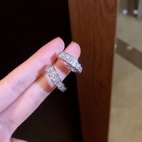 Bijoux En Gros En Forme De C Incrusté Diamant Boucles D'oreilles Nihaojewelry main image 4