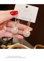 Wholesale Jewelry Bowknot Pearl Pendant Earrings Nihaojewelry main image 6