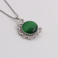 Turquoise Round Pendant Twist Chain Necklace Wholesale Jewelry Nihaojewelry main image 4