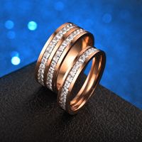 Wholesale Korean Geometric Square Zircon Titanium Steel Ring Nihaojewelry main image 3