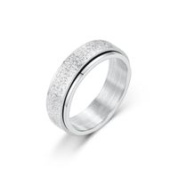 Wholesale Fashion Titanium Steel Frosted Rotated Couple Ring Nihaojewelry main image 5