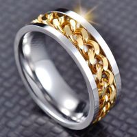 Fashion Rotatable Titanium Steel Metal Chain Ring Wholesale Nihaojewelry main image 1