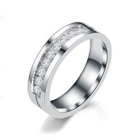 Wholesale Fashion Stainless Steel Diamond-studded Couple Rings Nihaojewelry main image 5