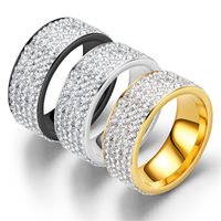 Mode Geometrisch Rostfreier Stahl Diamant Künstliche Edelsteine Ringe main image 1