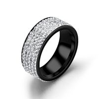 Mode Geometrisch Rostfreier Stahl Diamant Künstliche Edelsteine Ringe main image 2