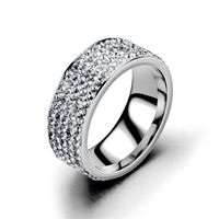 Fashion Geometric Stainless Steel Diamond Artificial Gemstones Rings main image 3