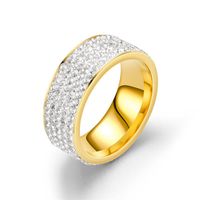 Mode Geometrisch Rostfreier Stahl Diamant Künstliche Edelsteine Ringe main image 4