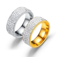Fashion Geometric Stainless Steel Diamond Artificial Gemstones Rings main image 5