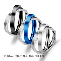 Wholesale Fashion Decompression Rotating Stainless Steel Couple Ring Nihaojewelry main image 2