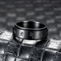 Wholesale Jewelry Stainless Steel Rotating Six-character Mantra Ring Nihaojewelry main image 1
