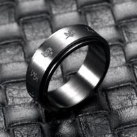 Wholesale Jewelry Stainless Steel Rotating Six-character Mantra Ring Nihaojewelry main image 3