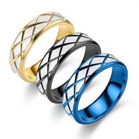 Wholesale Jewelry Stainless Steel Plaid Ring Nihaojewelry main image 6