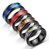 Wholesale Fashion Drip Oil Stainless Steel Couple Ring Nihaojewelry main image 1