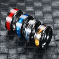 Wholesale Fashion Drip Oil Stainless Steel Couple Ring Nihaojewelry main image 3