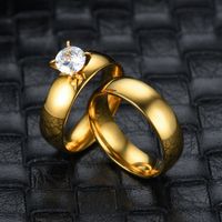 Wholesale Fashion Zircon 18k Gold Titanium Steel Ring Nihaojewelry main image 2