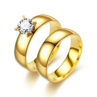 Wholesale Fashion Zircon 18k Gold Titanium Steel Ring Nihaojewelry main image 6