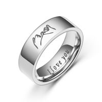 Wholesale New Lettering Hand In Hand Pattern Stainless Steel Couple Ring Nihaojewelry main image 5