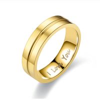 Wholesale Lettering Stainless Steel Diamond Couple Rings Nihaojewelry main image 4