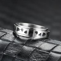Wholesale Fashion New Heart-shaped Rotatable Titanium Steel Ring Nihaojewelry main image 4