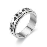 Wholesale Fashion New Heart-shaped Rotatable Titanium Steel Ring Nihaojewelry main image 6