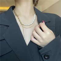 Chaîne De Gland De Perles D&#39;acier Au Titane Collier Double Couche Bijoux En Gros Nihaojewelry main image 4