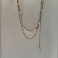 Chaîne De Gland De Perles D&#39;acier Au Titane Collier Double Couche Bijoux En Gros Nihaojewelry main image 5