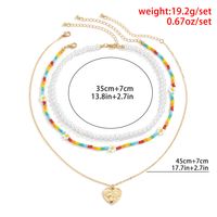 Wholesale Jewelry Heart Shape Pendant Colored Flowers Woven Imitation Pearl Necklace Set Nihaojewelry main image 5