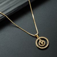 Wholesale Jewelry Hollow Angel Smiley Face Pendant Copper Inlaid Zircon Necklace Nihaojewelry sku image 1
