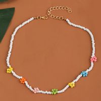 Color Handmade Rice Bead Flower Bohemian Long Necklace Wholesale Nihaojewelry sku image 1