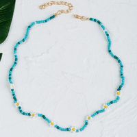 Color Handmade Rice Bead Flower Bohemian Long Necklace Wholesale Nihaojewelry sku image 3