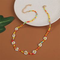 Color Handmade Rice Bead Flower Bohemian Long Necklace Wholesale Nihaojewelry sku image 4
