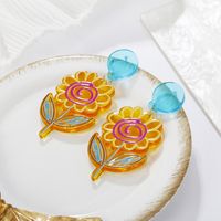 Wholesale Jewelry Geometric Color Matching Sunflower Earrings Nihaojewelry sku image 3